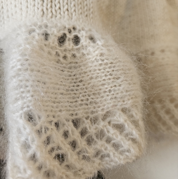 Handknit Exquisite Cream Capelet New - Picture 3 of 5